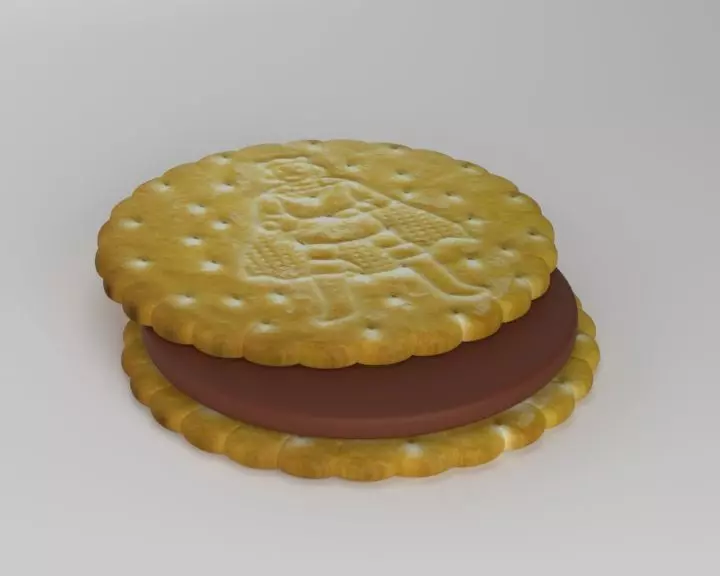 Chocolate Biscuit 3D model_0