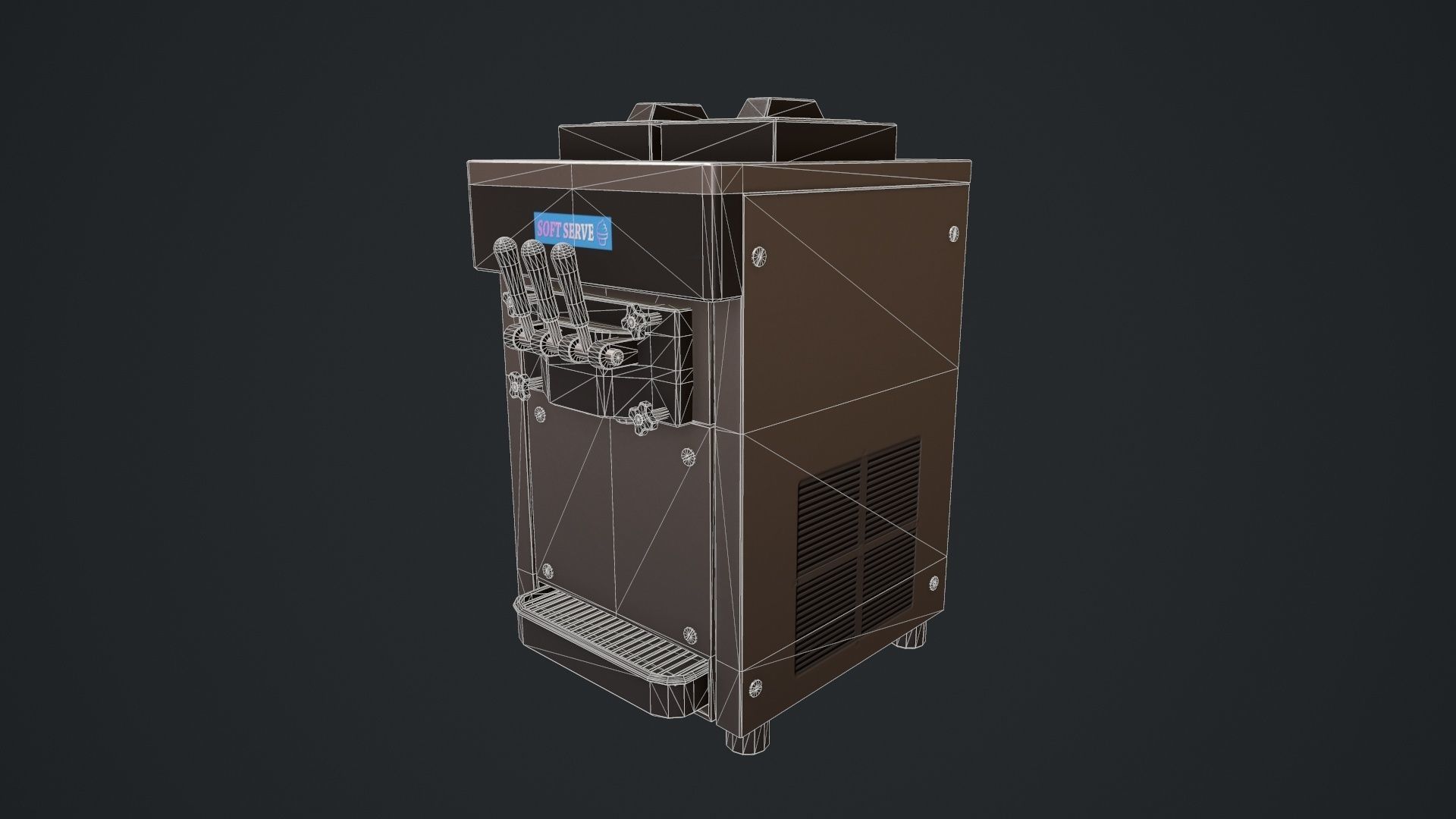 Ice Cream Machine Soft Serve Low-poly 3D model_15
