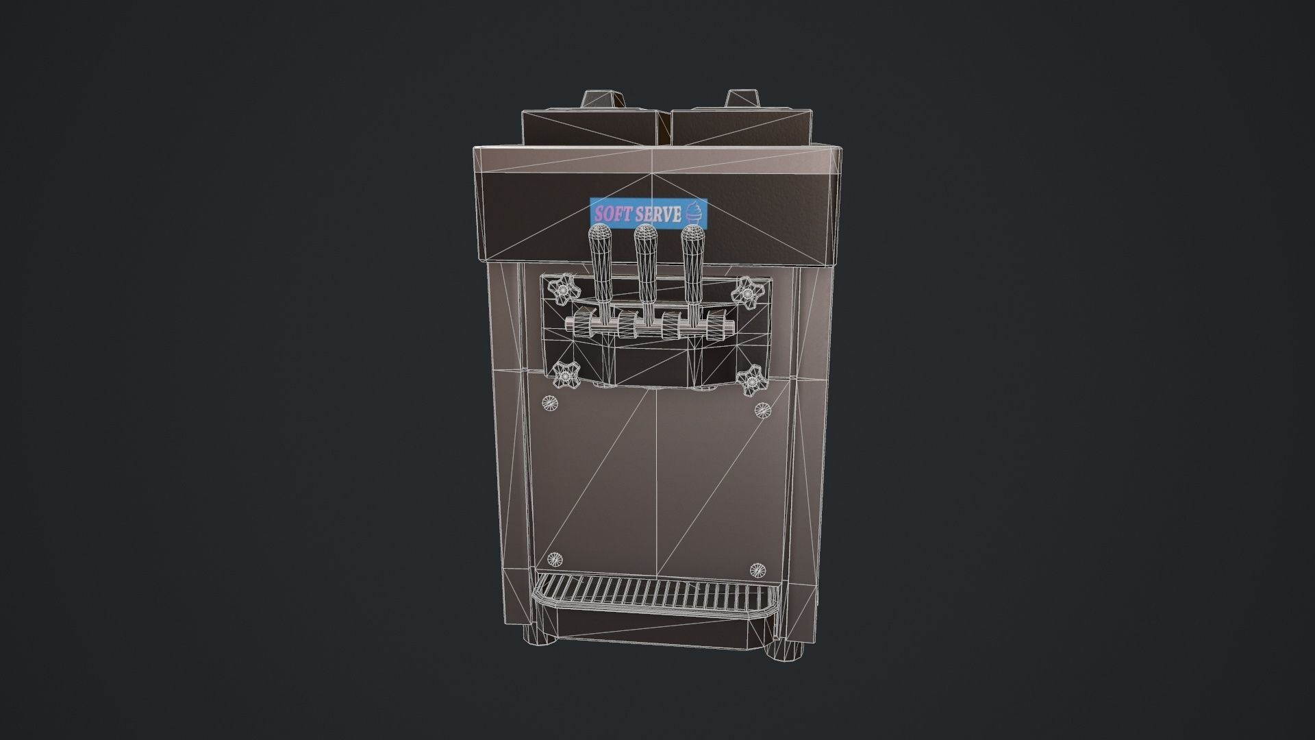 Ice Cream Machine Soft Serve Low-poly 3D model_25
