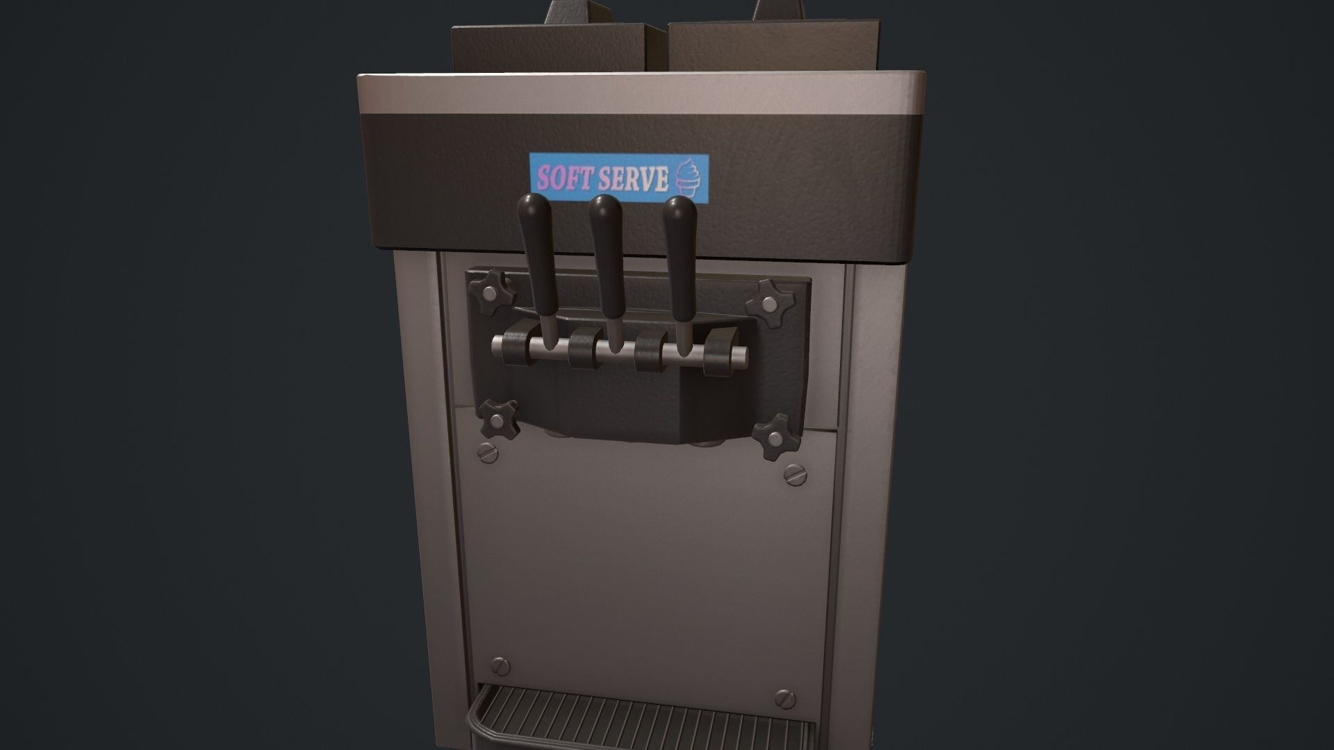 Ice Cream Machine Soft Serve Low-poly 3D model_12