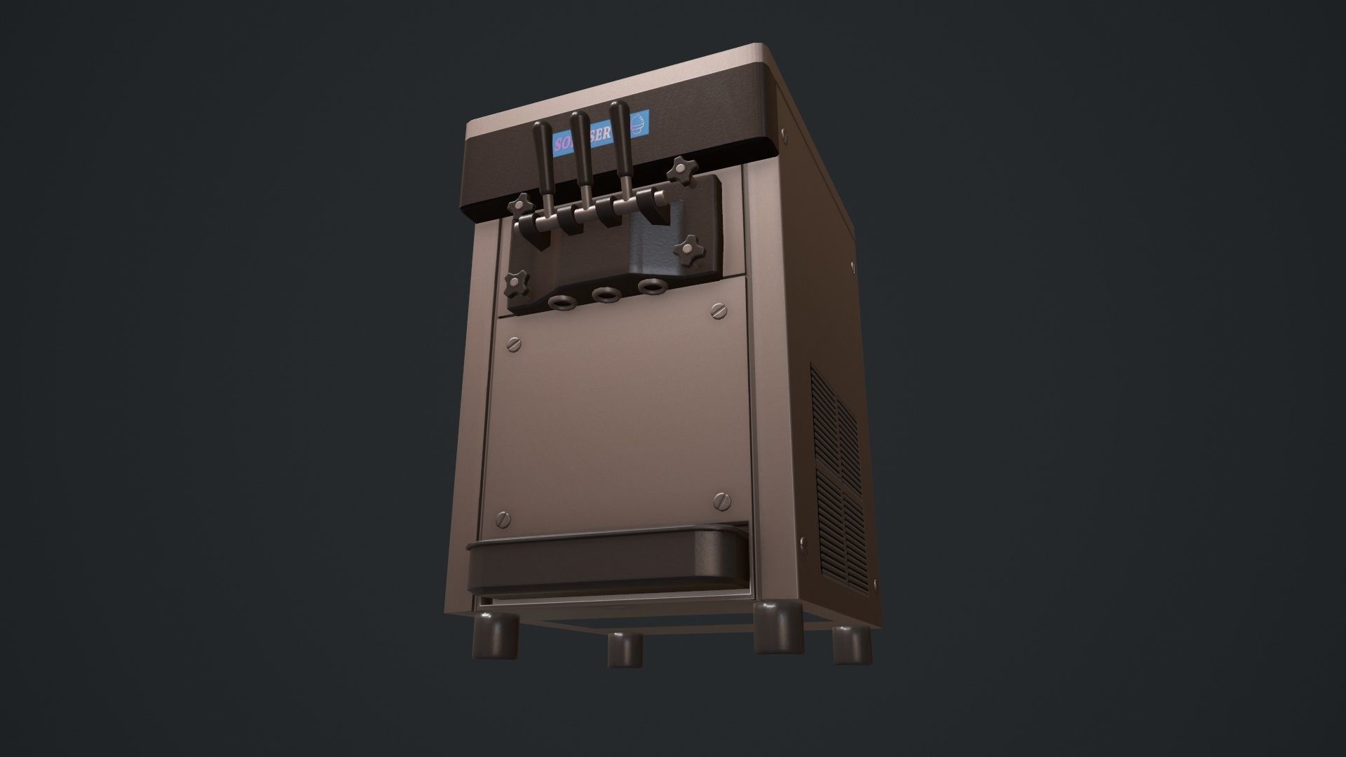 Ice Cream Machine Soft Serve Low-poly 3D model_13
