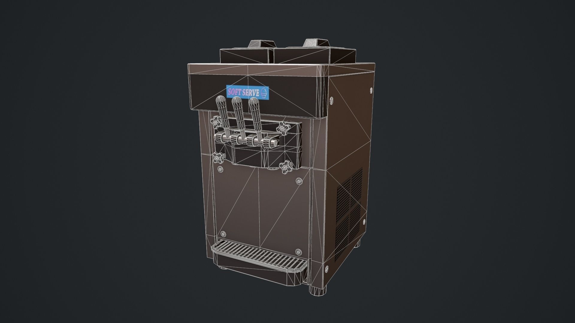 Ice Cream Machine Soft Serve Low-poly 3D model_14