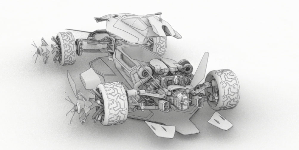 Senna Rally Fighter V12 Low-poly 3D model_7