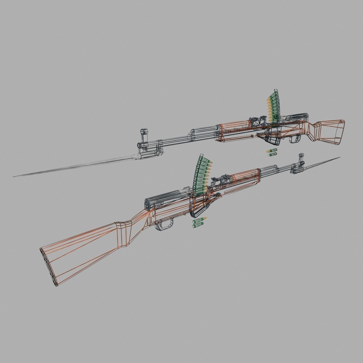 Chinese Type 56 SKS Rifle 3D model_1