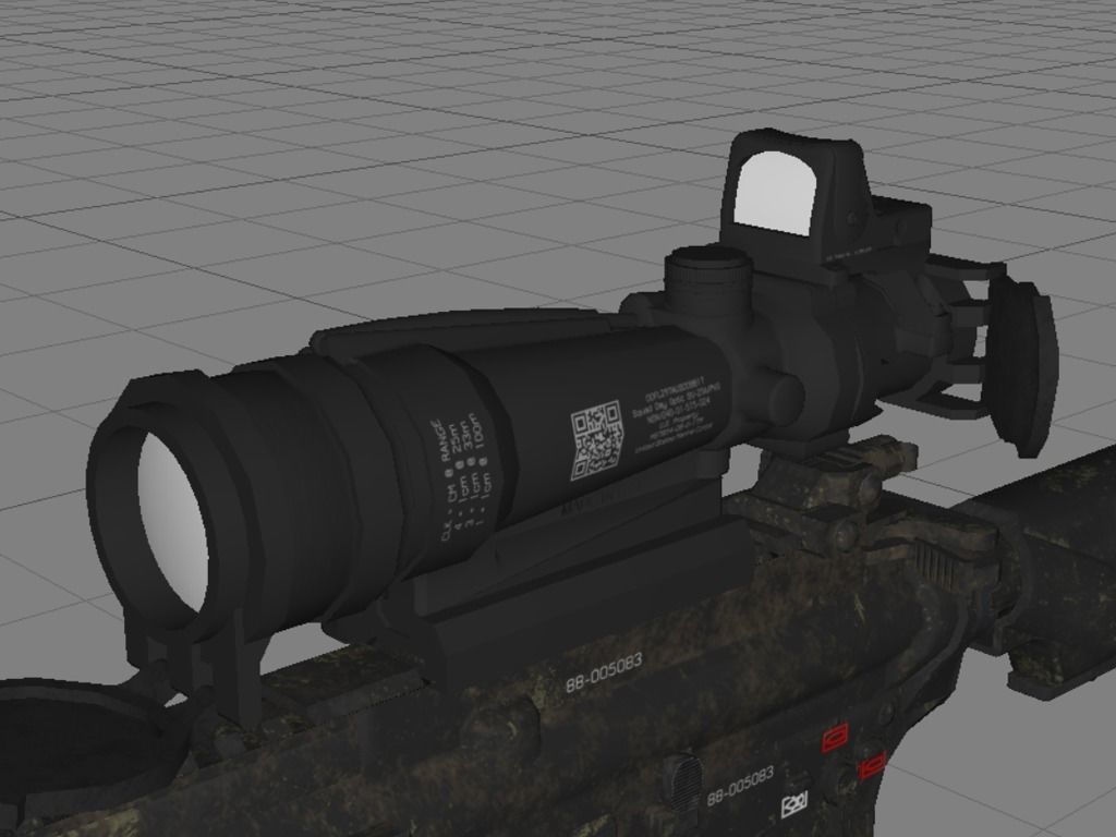 USMC M27 Infantry Automatic Rifle with 3 tactical attachments 3D model_4