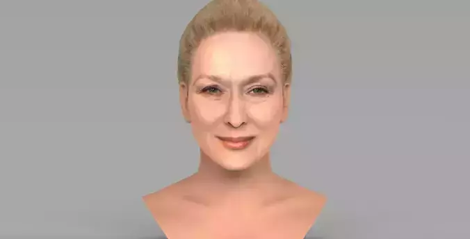 Meryl Streep bust ready for full color 3D printing 3D print model