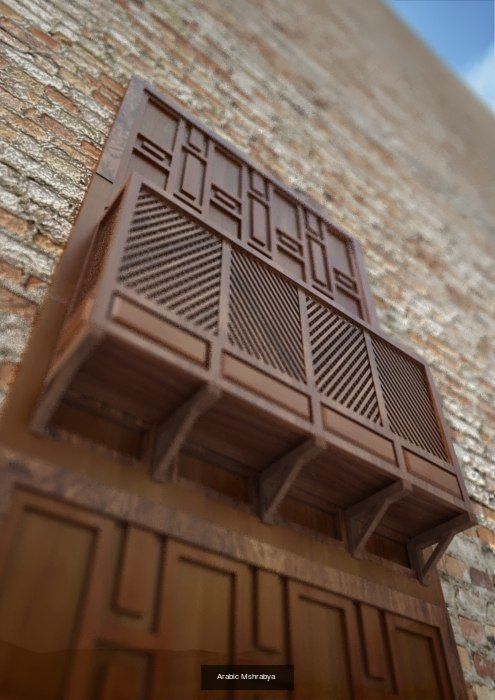 Mashrabiyas egyptian wooden shutters 3D Model Collection_3