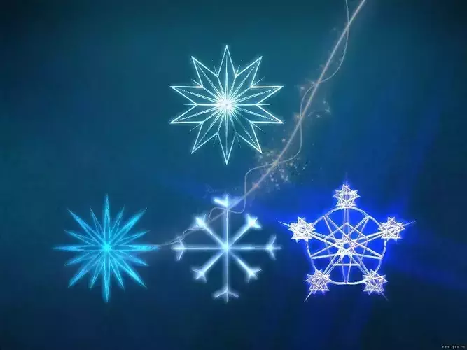 Snow flakes collection Low-poly 3D model
