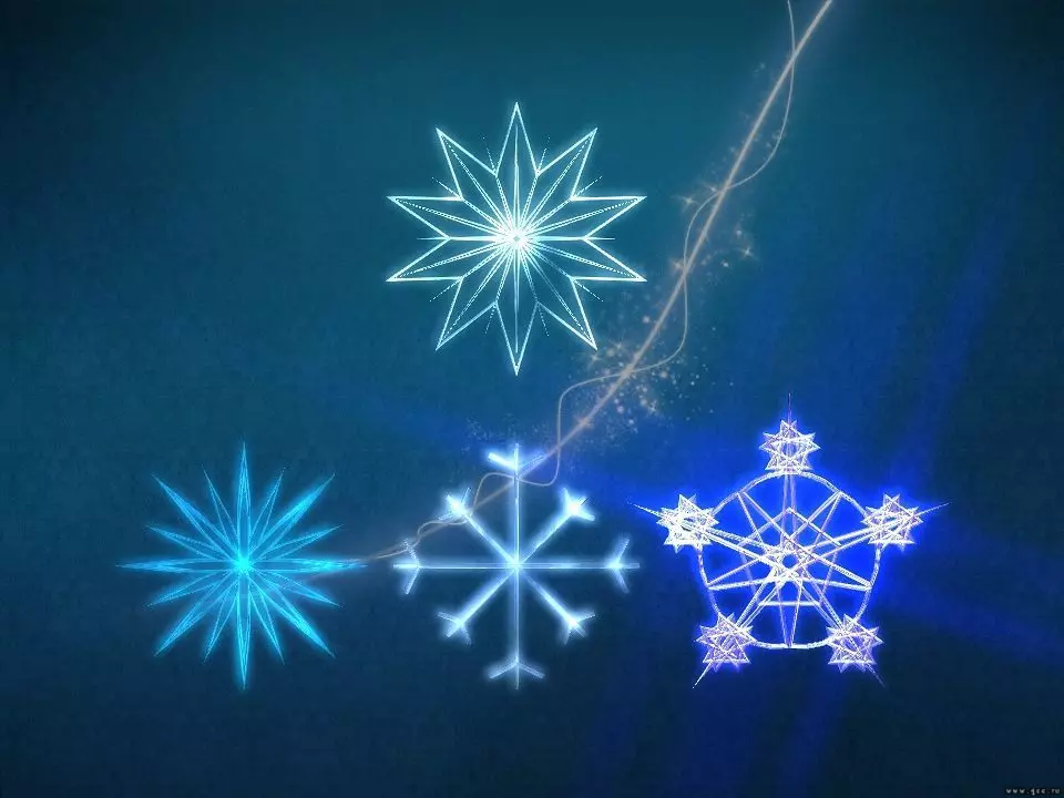 Snow flakes collection Low-poly 3D model_0