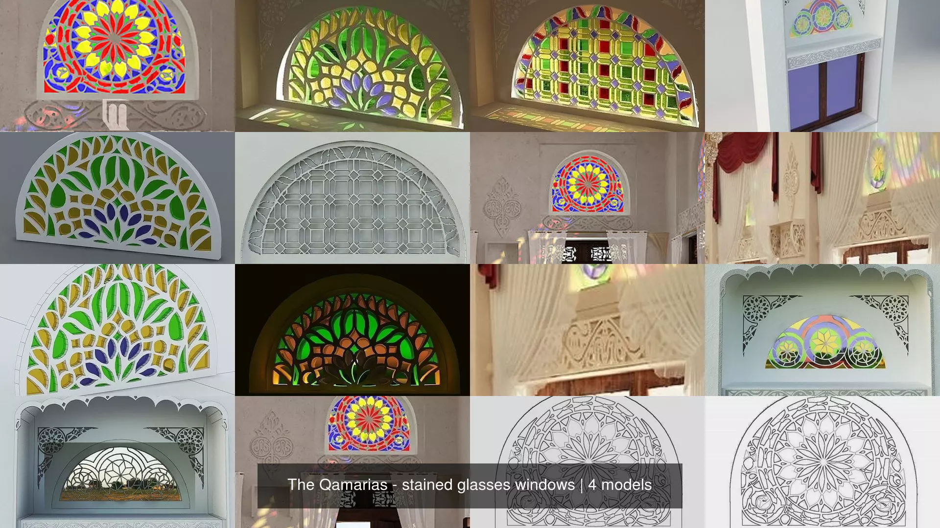 The Qamarias - stained glasses windows 3D Model Collection_0