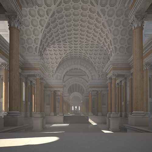  Interior of an Ancient Temple 3D model