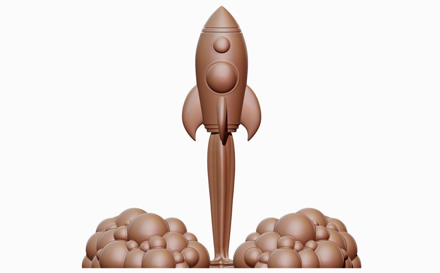 Rocket with smoke 3D print model_11