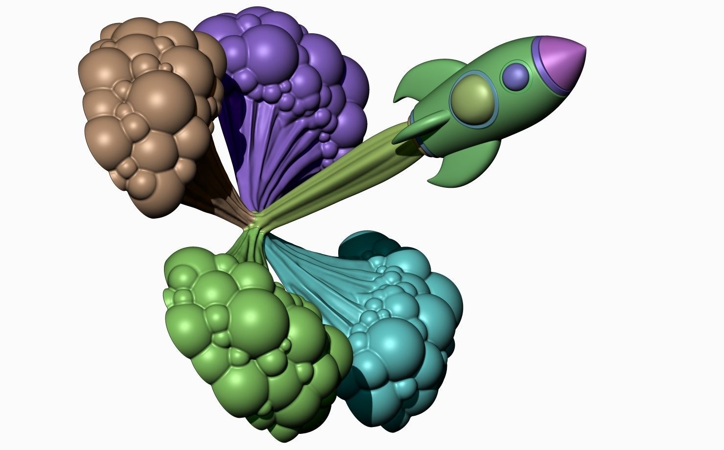 Rocket with smoke 3D print model_8