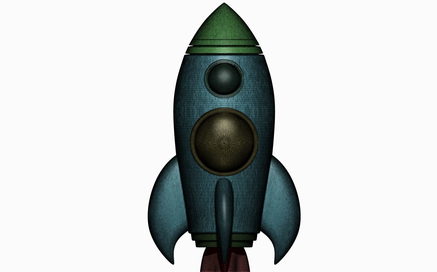 Rocket with smoke 3D print model_16