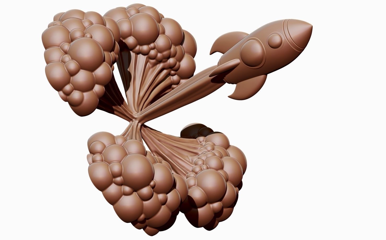 Rocket with smoke 3D print model_10