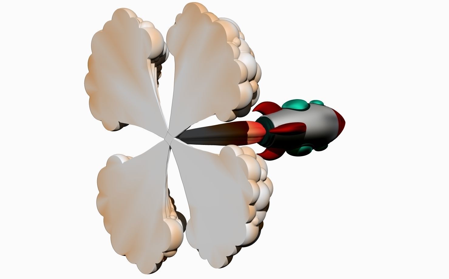 Rocket with smoke 3D print model_5