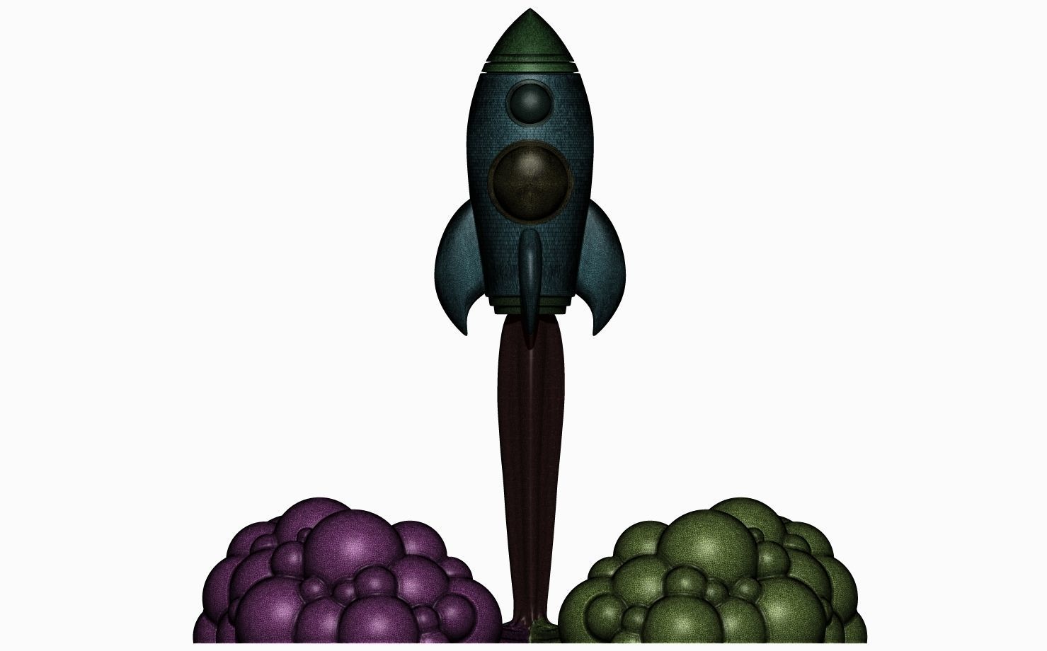 Rocket with smoke 3D print model_15