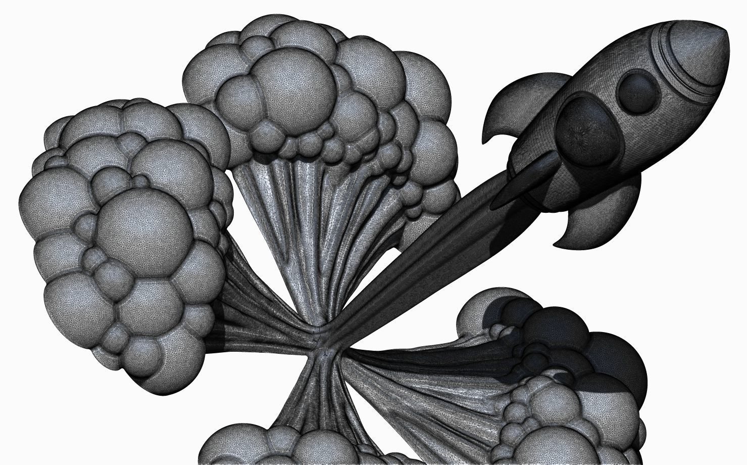 Rocket with smoke 3D print model_19