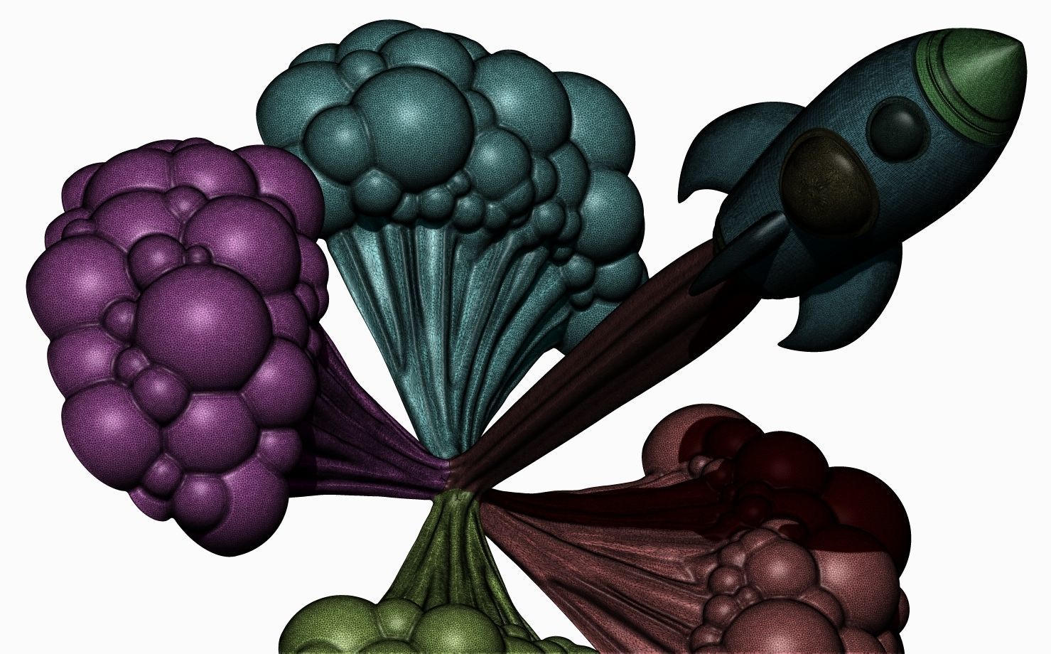 Rocket with smoke 3D print model_18