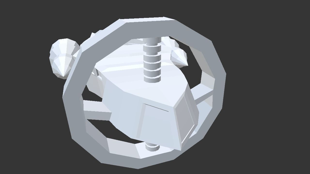Spaceship Low-poly 3D model_11