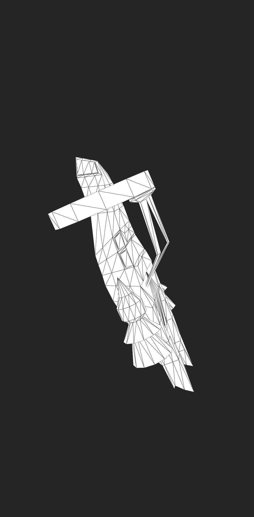 Spaceship Low-poly 3D model_25