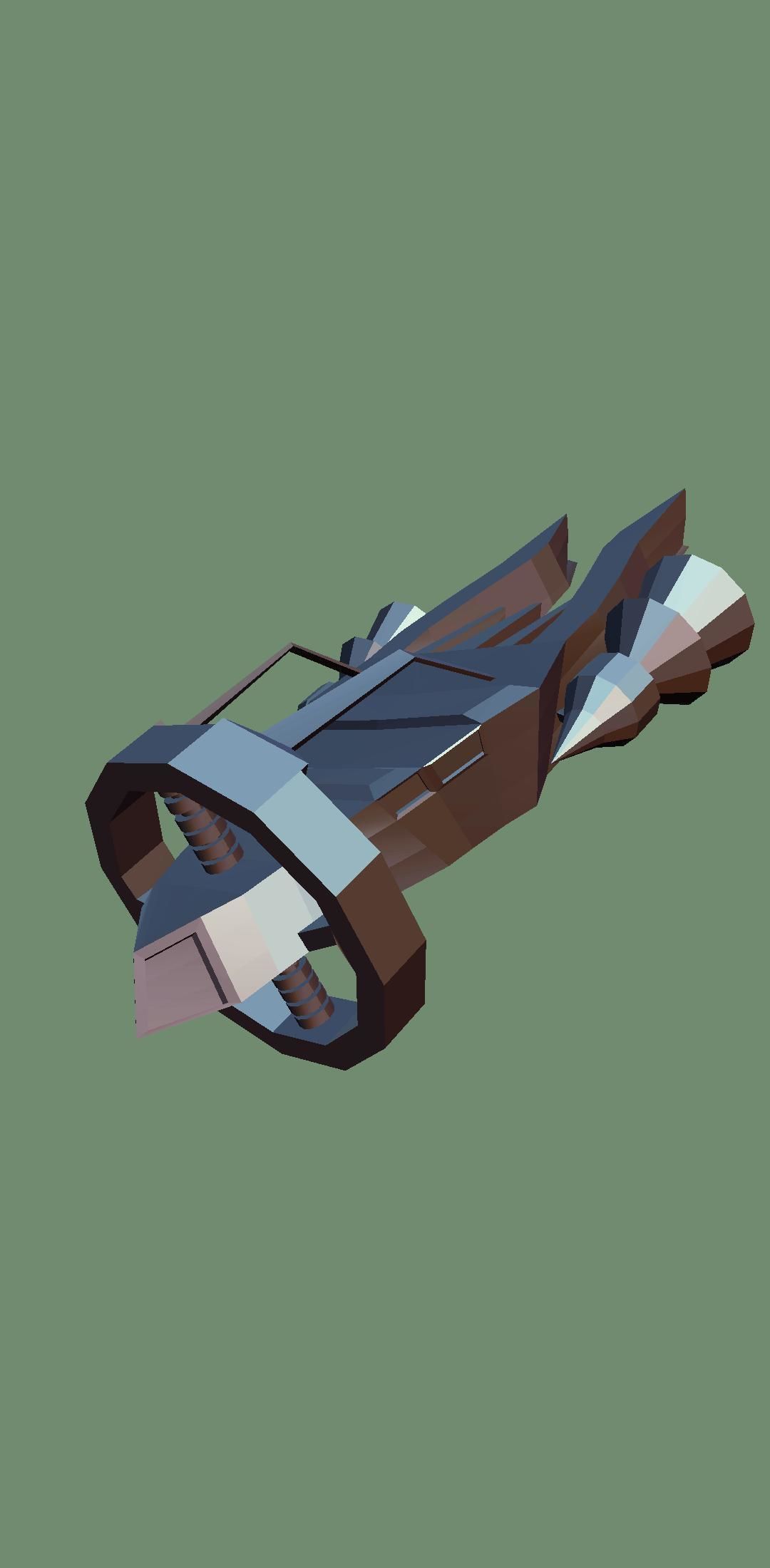 Spaceship Low-poly 3D model_4