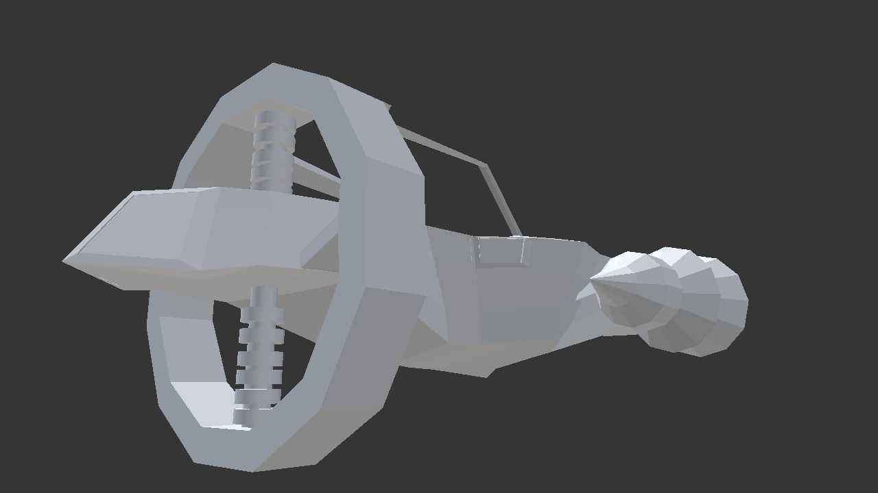 Spaceship Low-poly 3D model_21