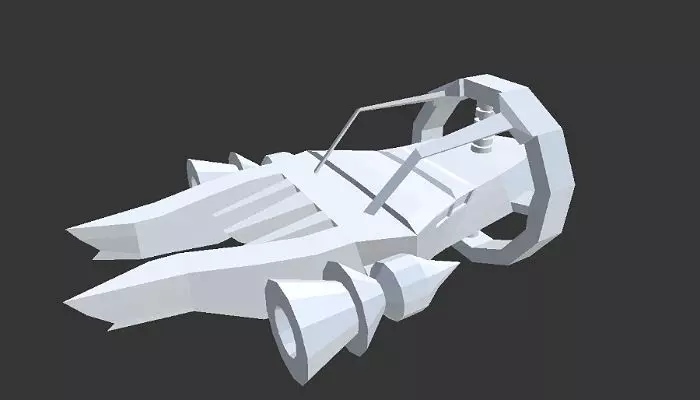 Spaceship Low-poly 3D model_0