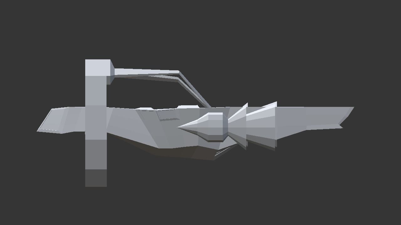 Spaceship Low-poly 3D model_2