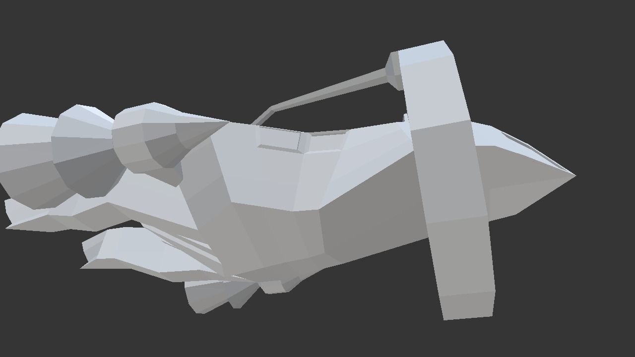 Spaceship Low-poly 3D model_1