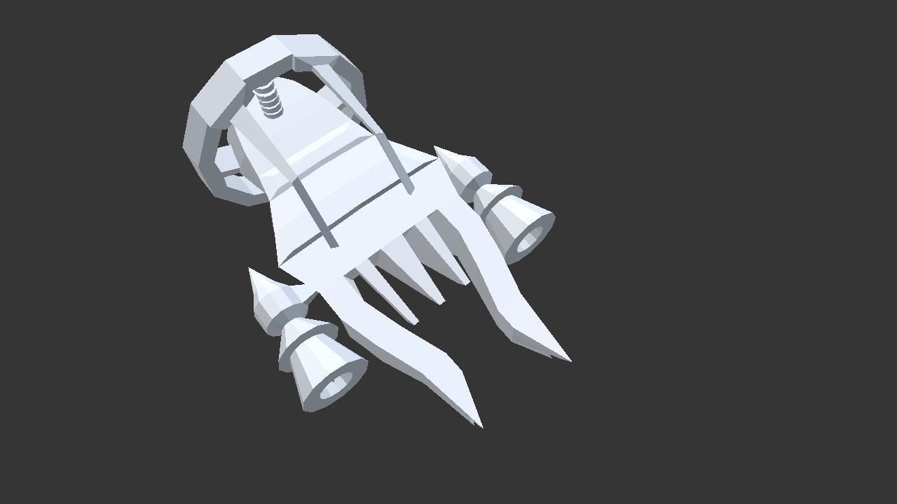 Spaceship Low-poly 3D model_14