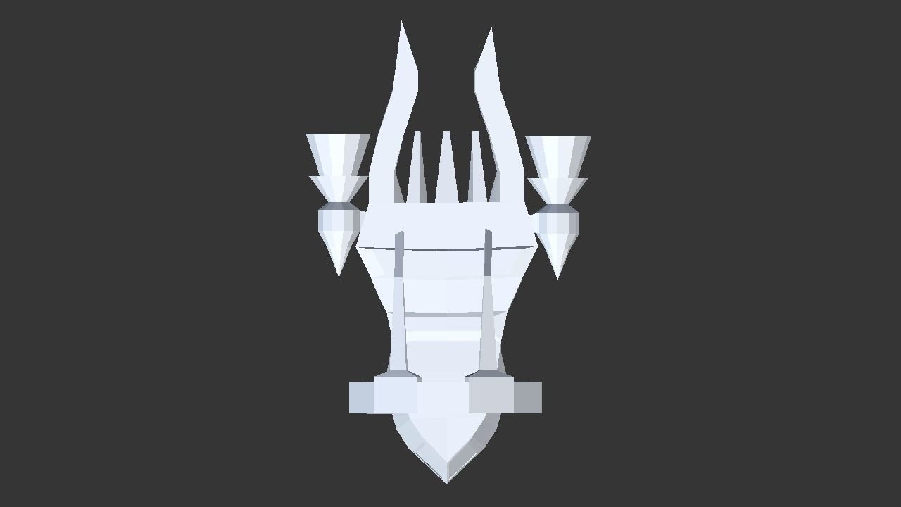 Spaceship Low-poly 3D model_9