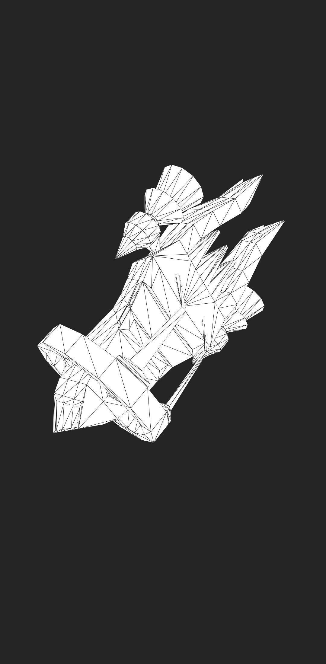 Spaceship Low-poly 3D model_27