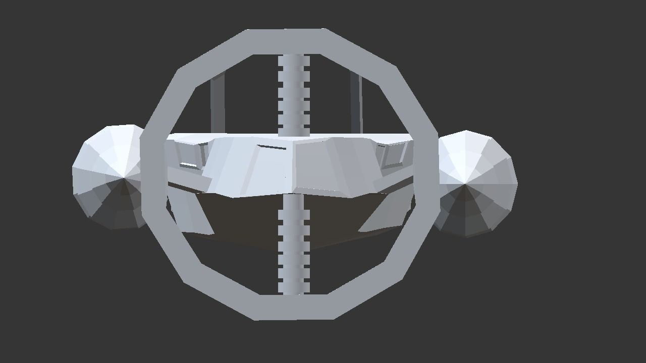 Spaceship Low-poly 3D model_3