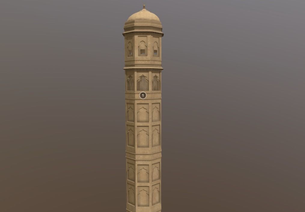 Amber Fort Tower 3D Model Low-poly 3D model_1