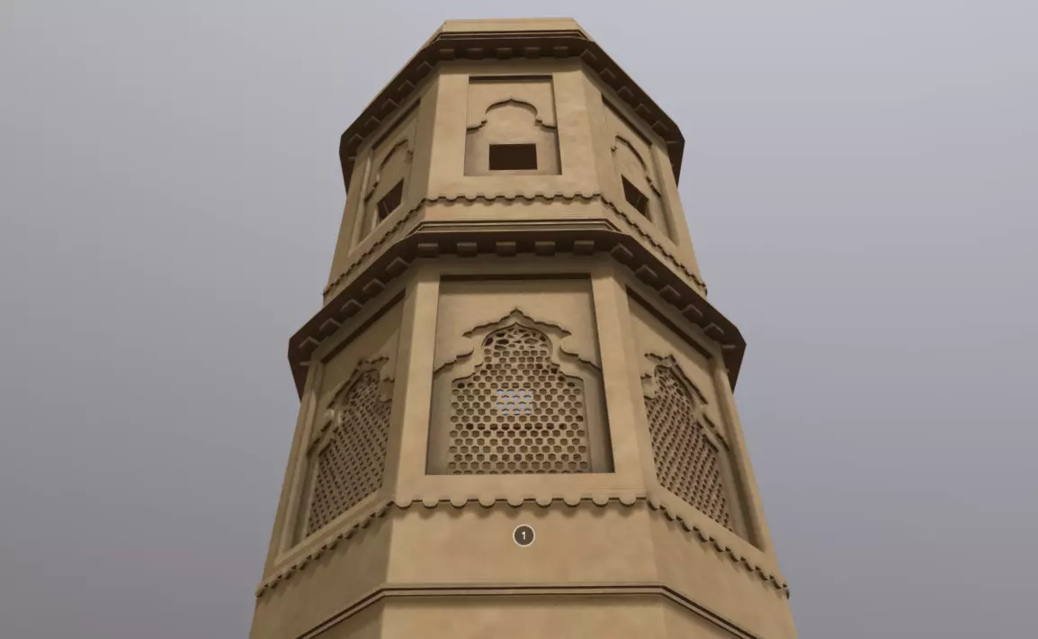 Amber Fort Tower 3D Model Low-poly 3D model_0