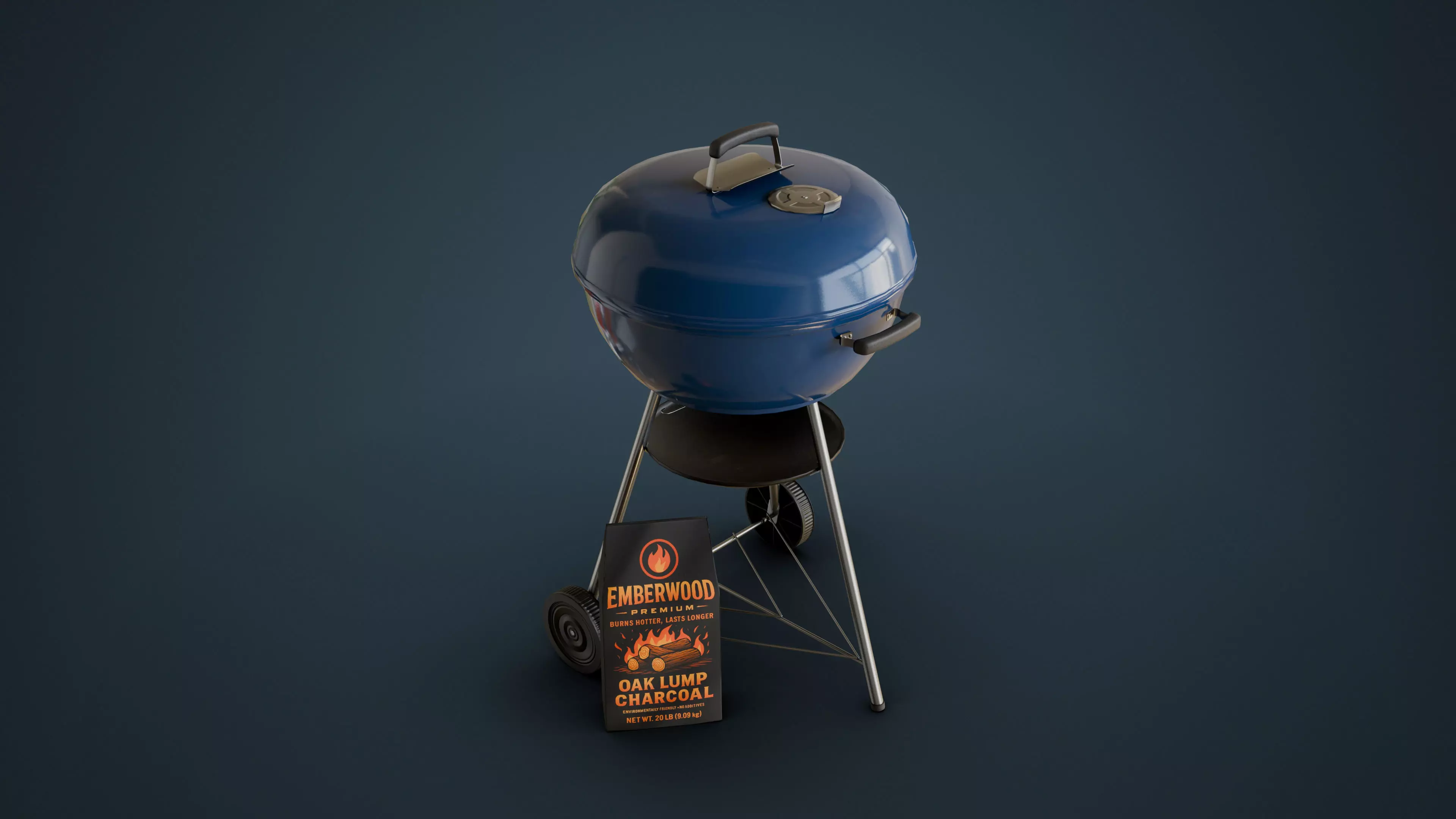 Charcoal Grill Low-poly 3D model_0