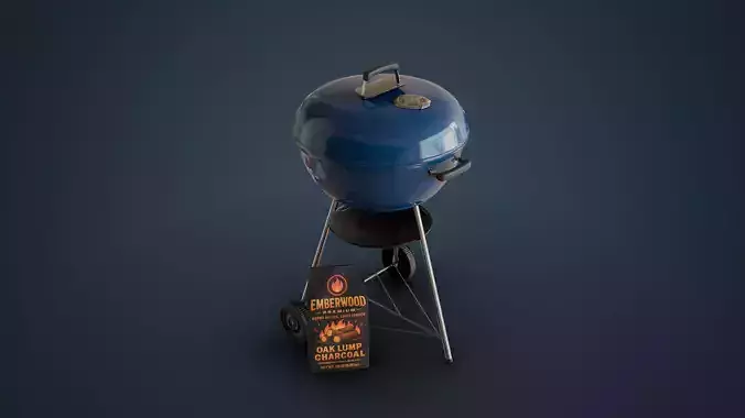 Charcoal Grill Low-poly 3D model Charcoal Grill Low-poly 3D model