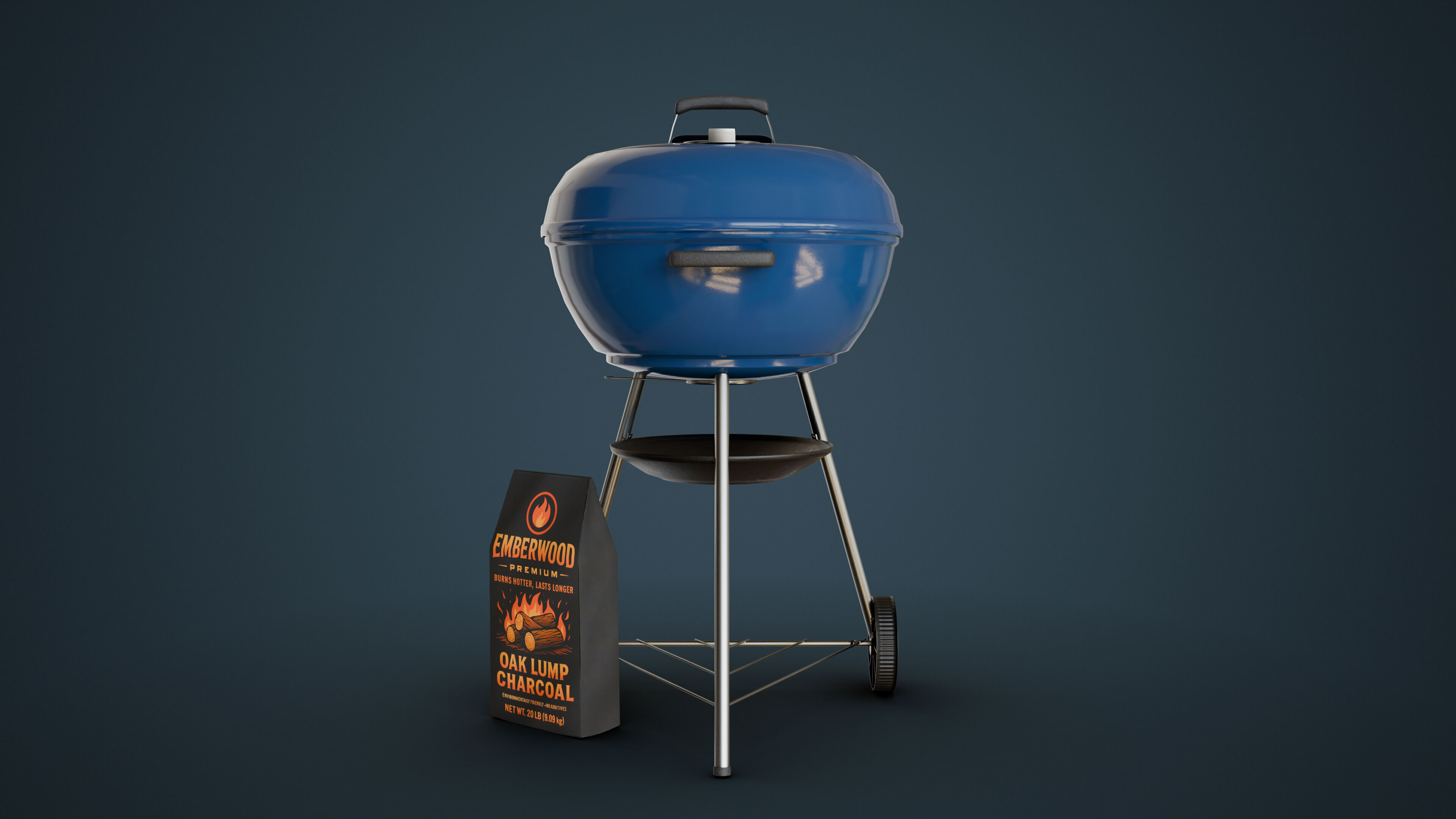 Charcoal Grill Low-poly 3D model_3