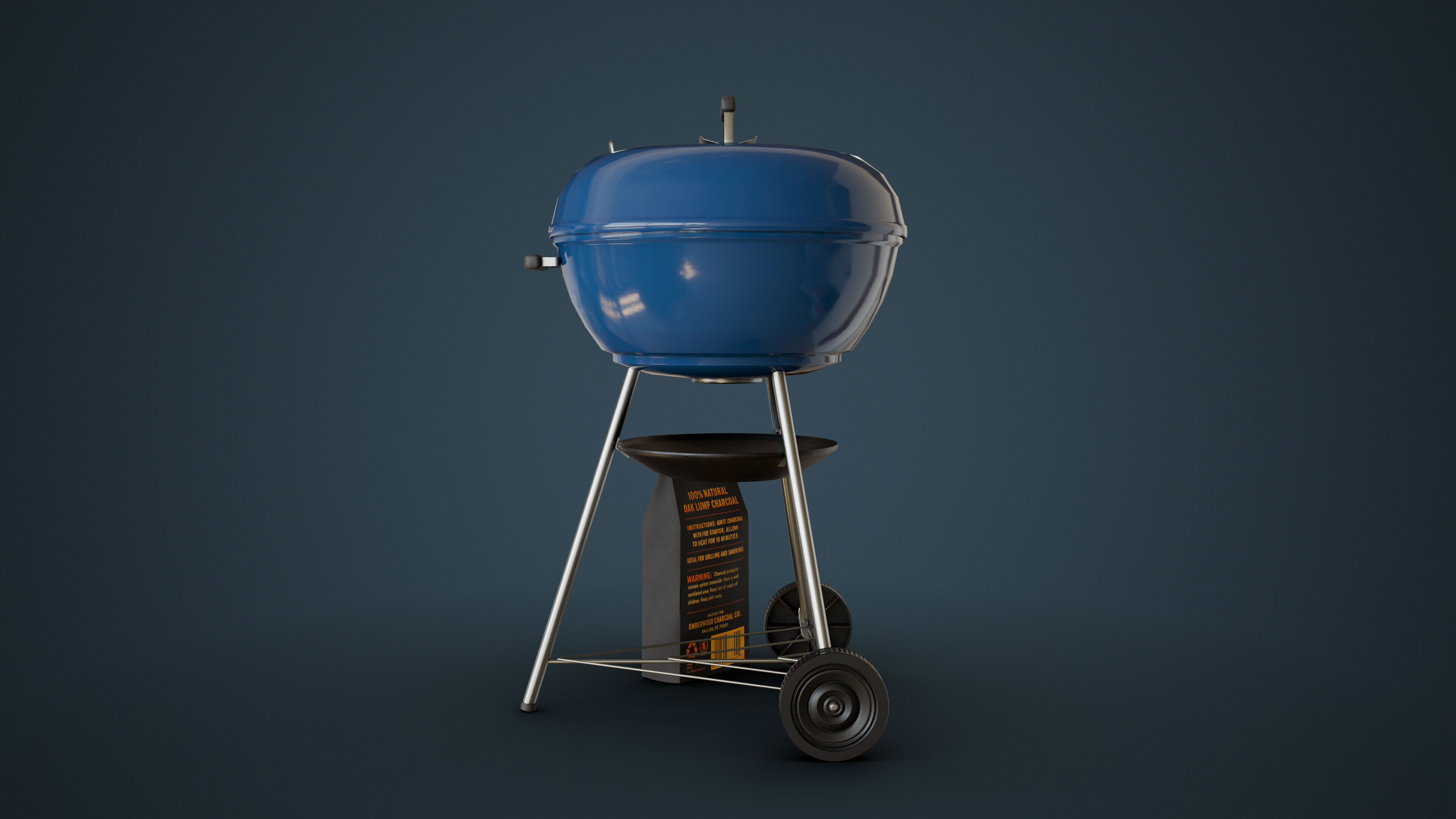 Charcoal Grill Low-poly 3D model_9