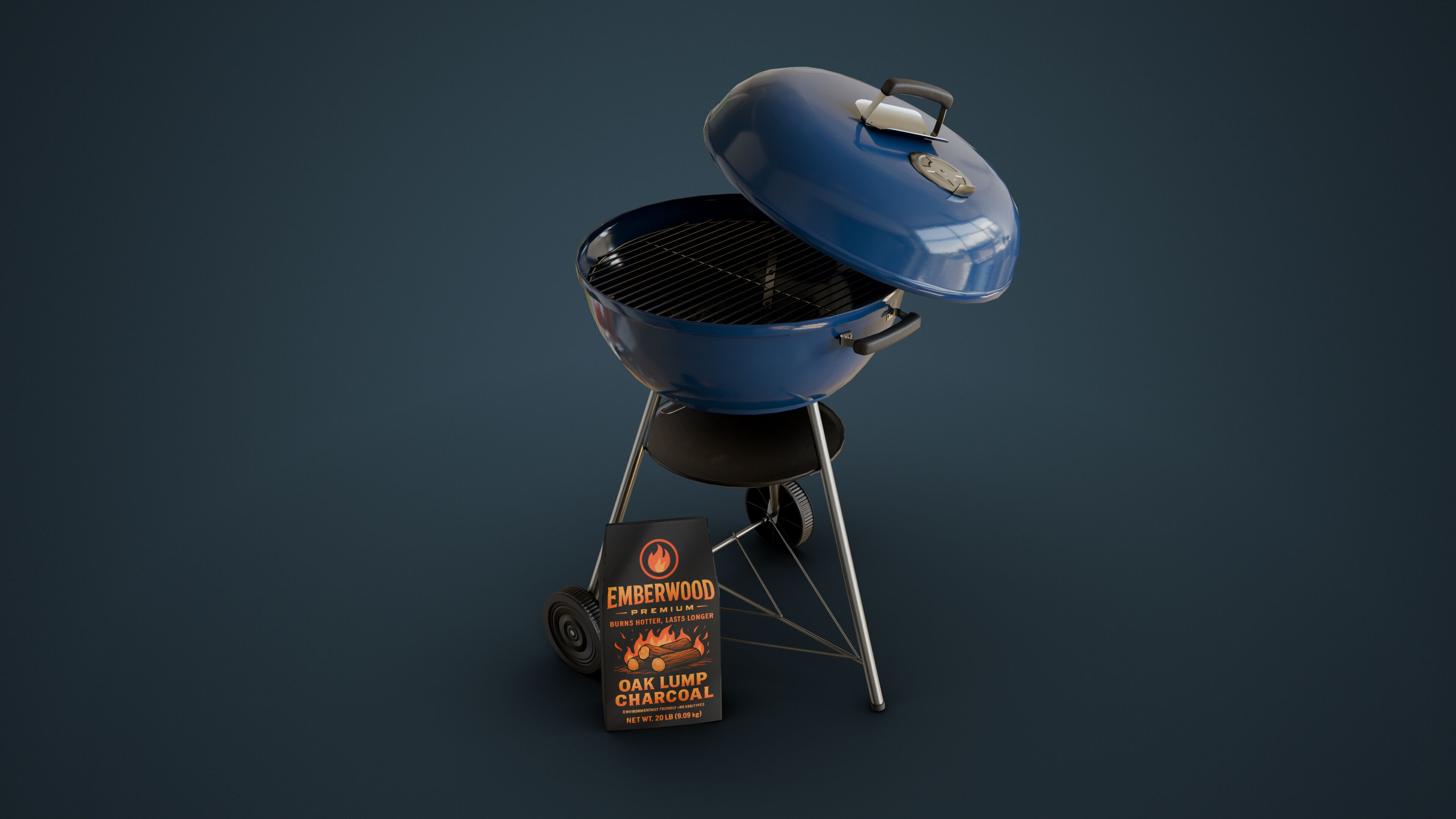 Charcoal Grill Low-poly 3D model_2