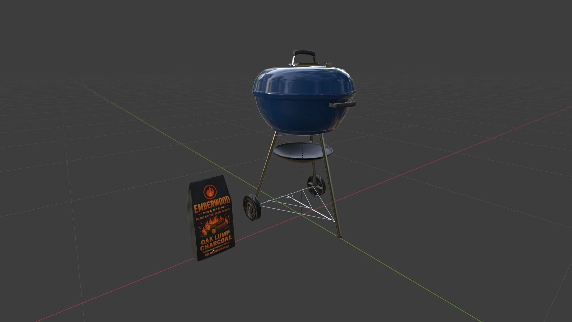 Charcoal Grill Low-poly 3D model_11