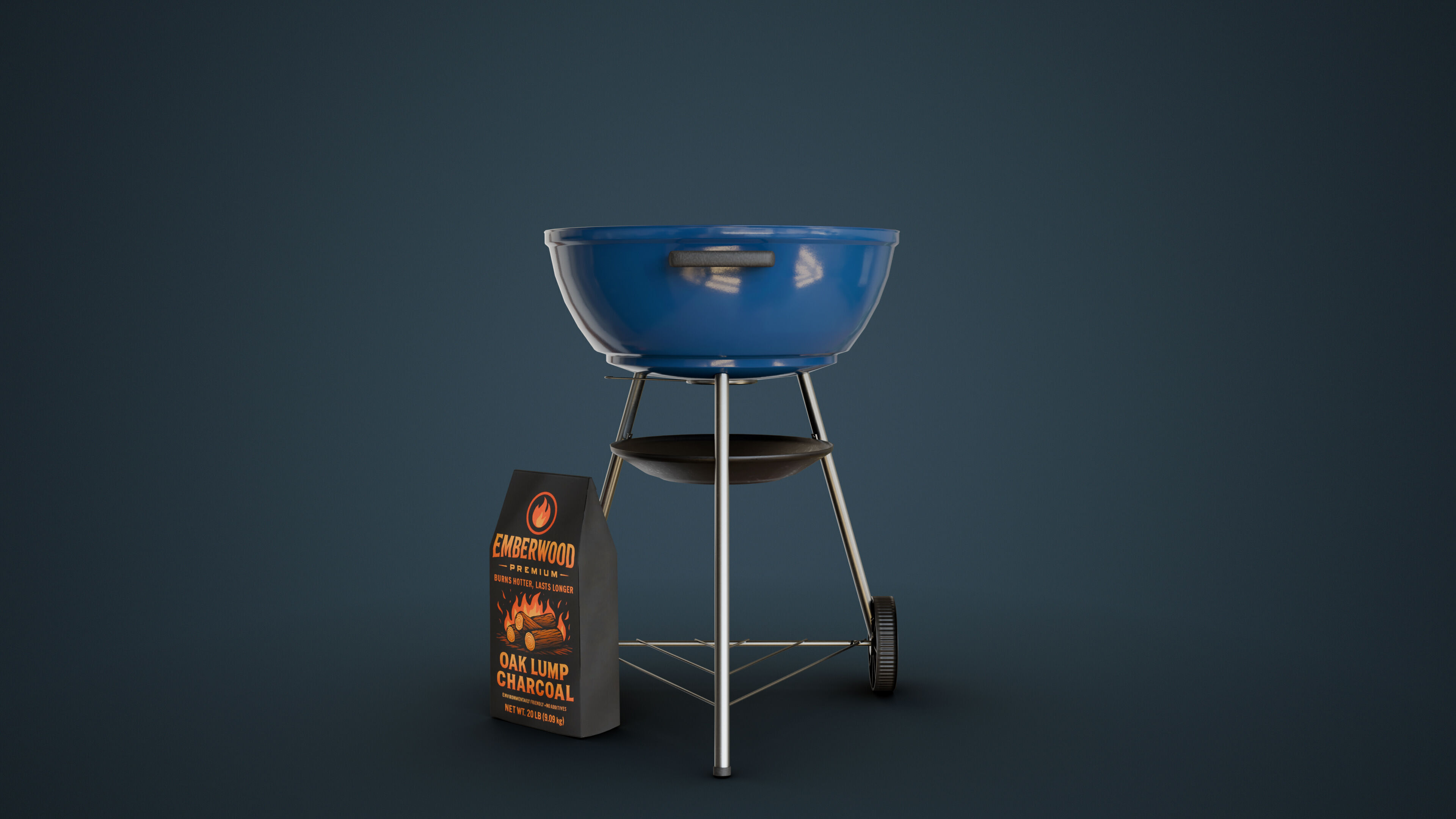 Charcoal Grill Low-poly 3D model_4