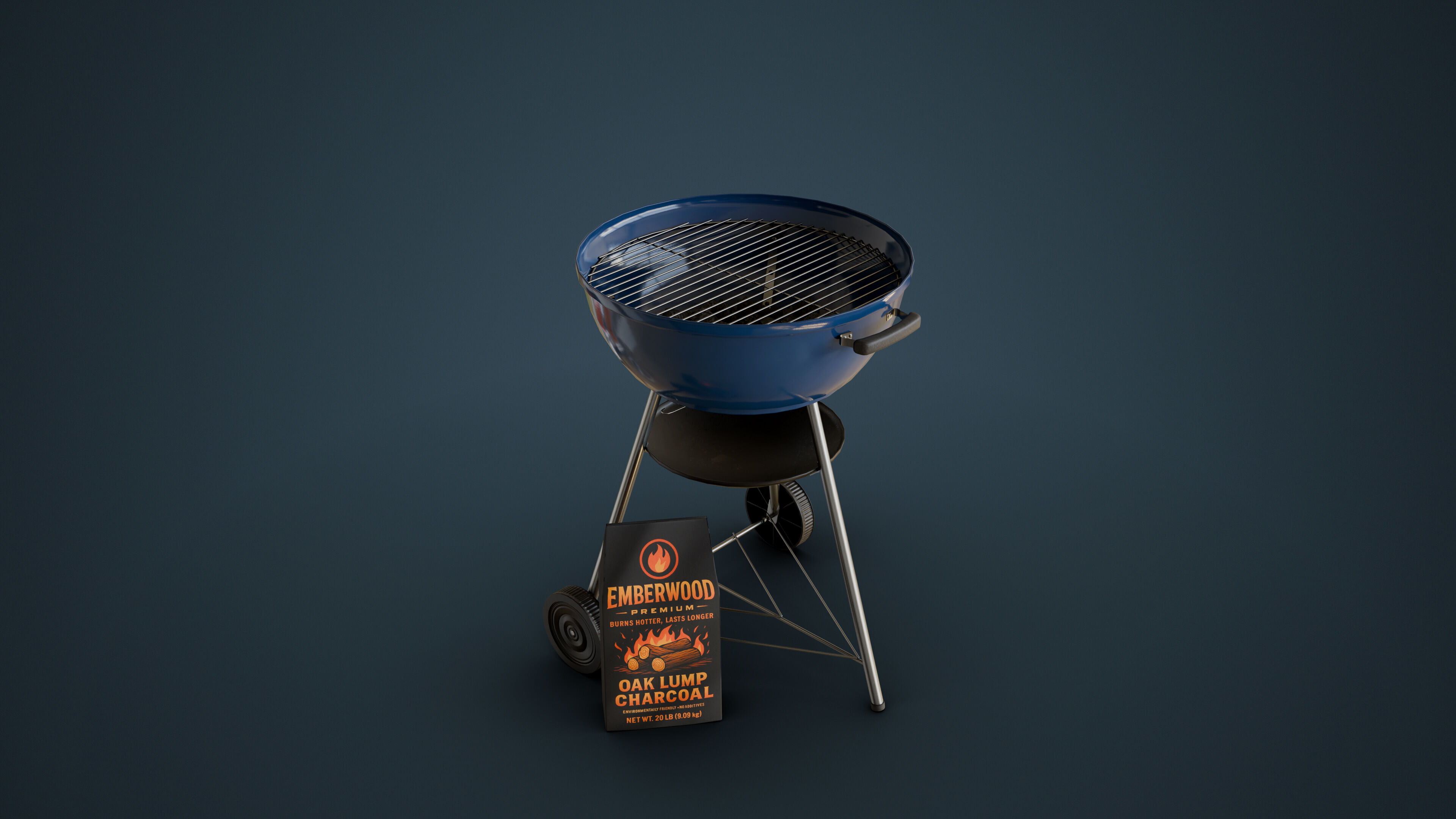 Charcoal Grill Low-poly 3D model_1
