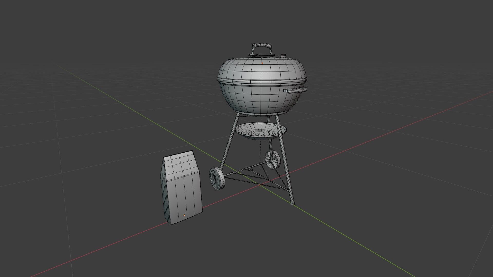 Charcoal Grill Low-poly 3D model_13