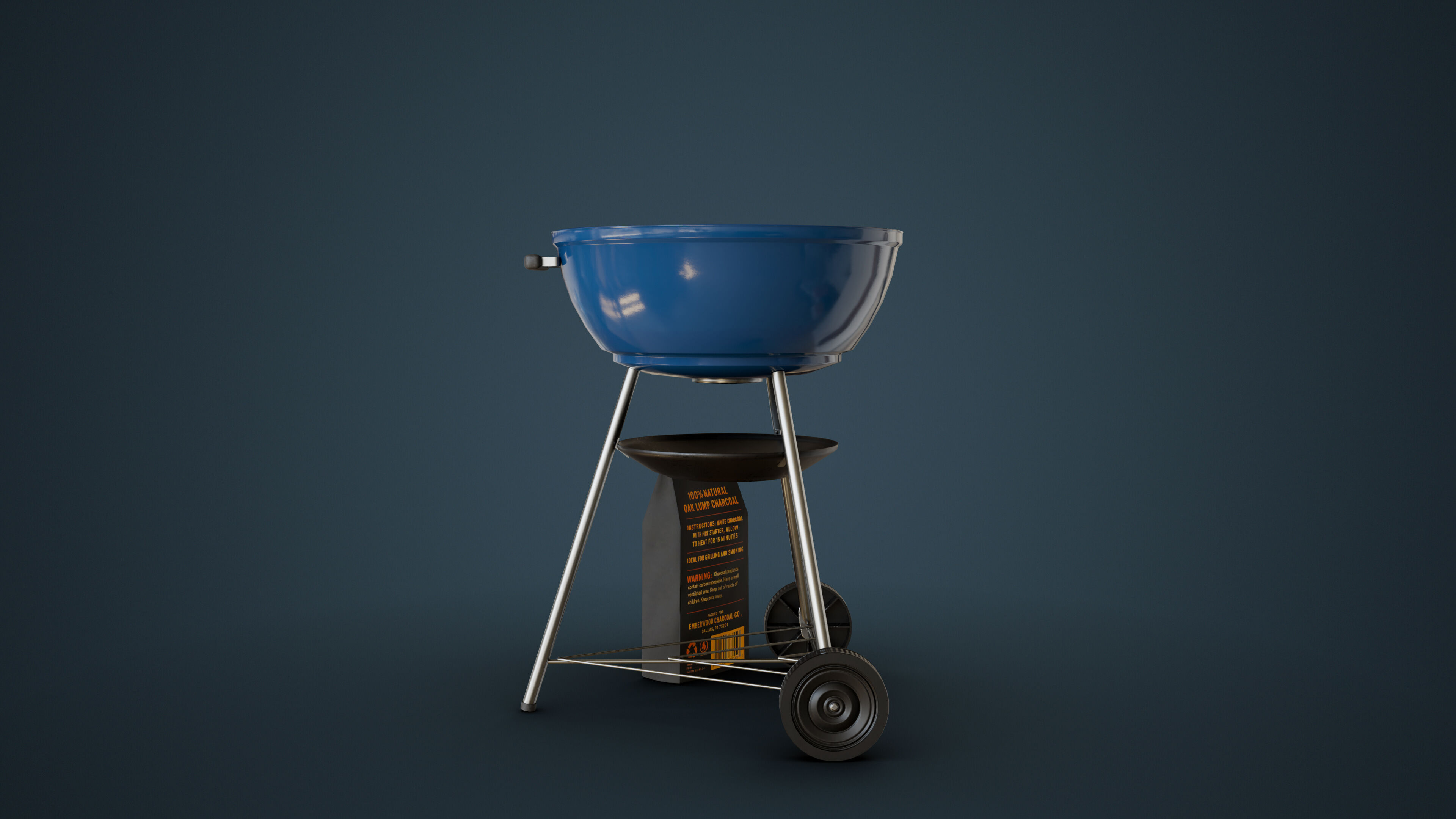 Charcoal Grill Low-poly 3D model_10