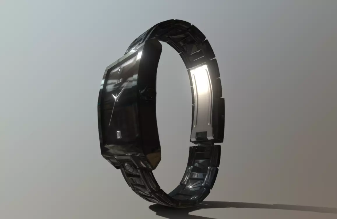 Wristwatch watch 3D model_0
