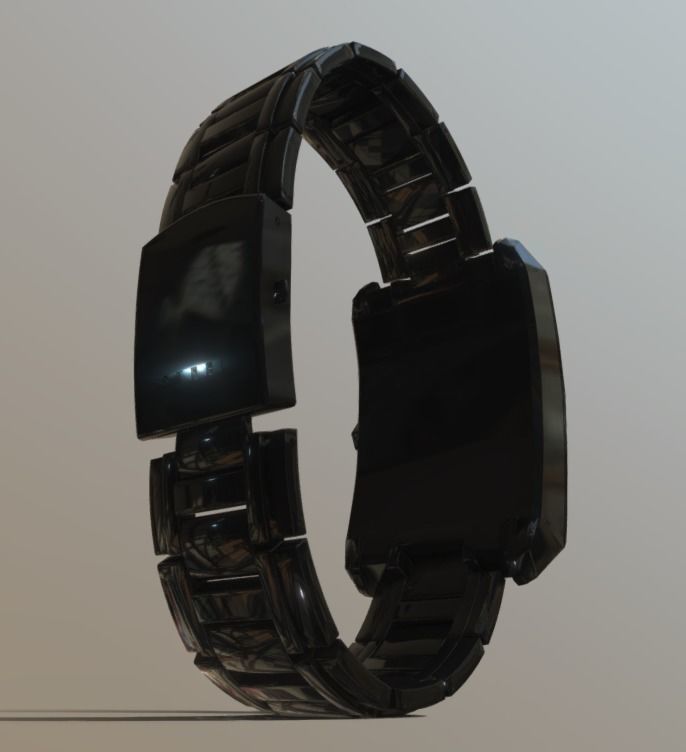 Wristwatch watch 3D model_1