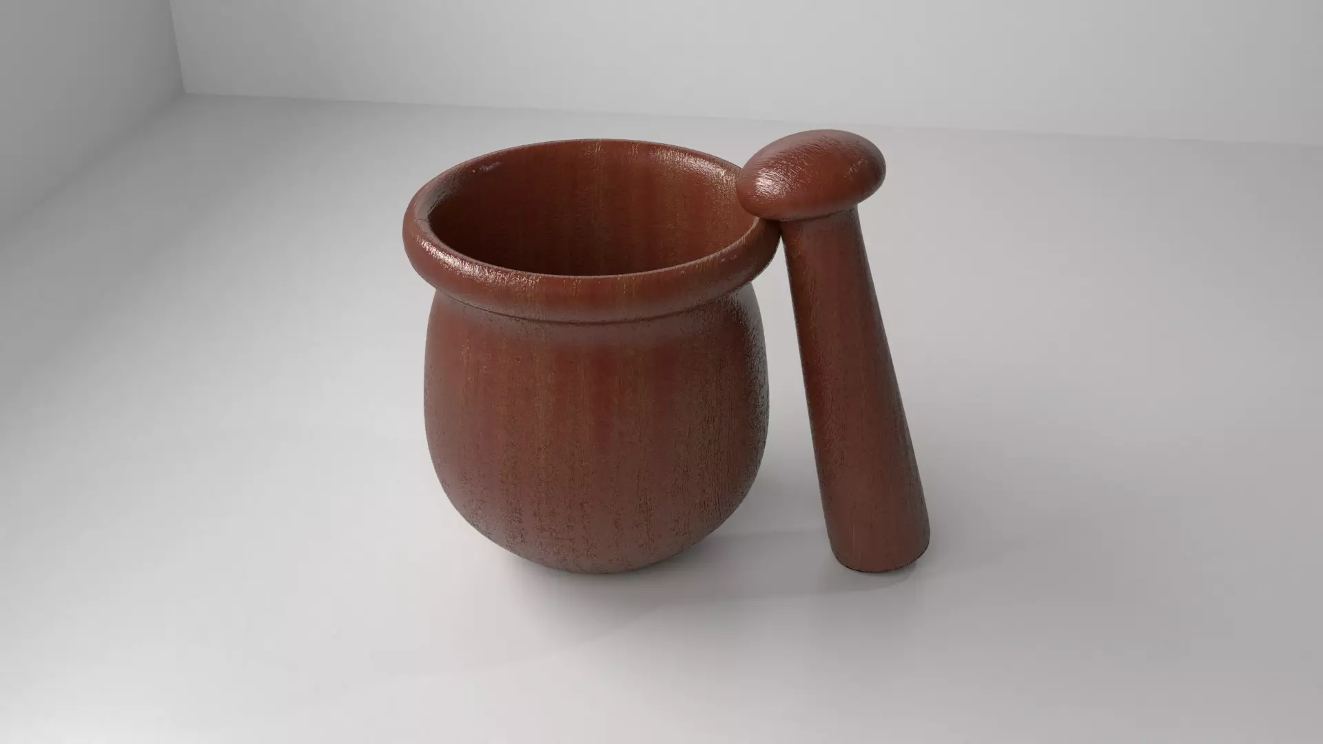 Wood Mortar and Pestle 9 3D model_0