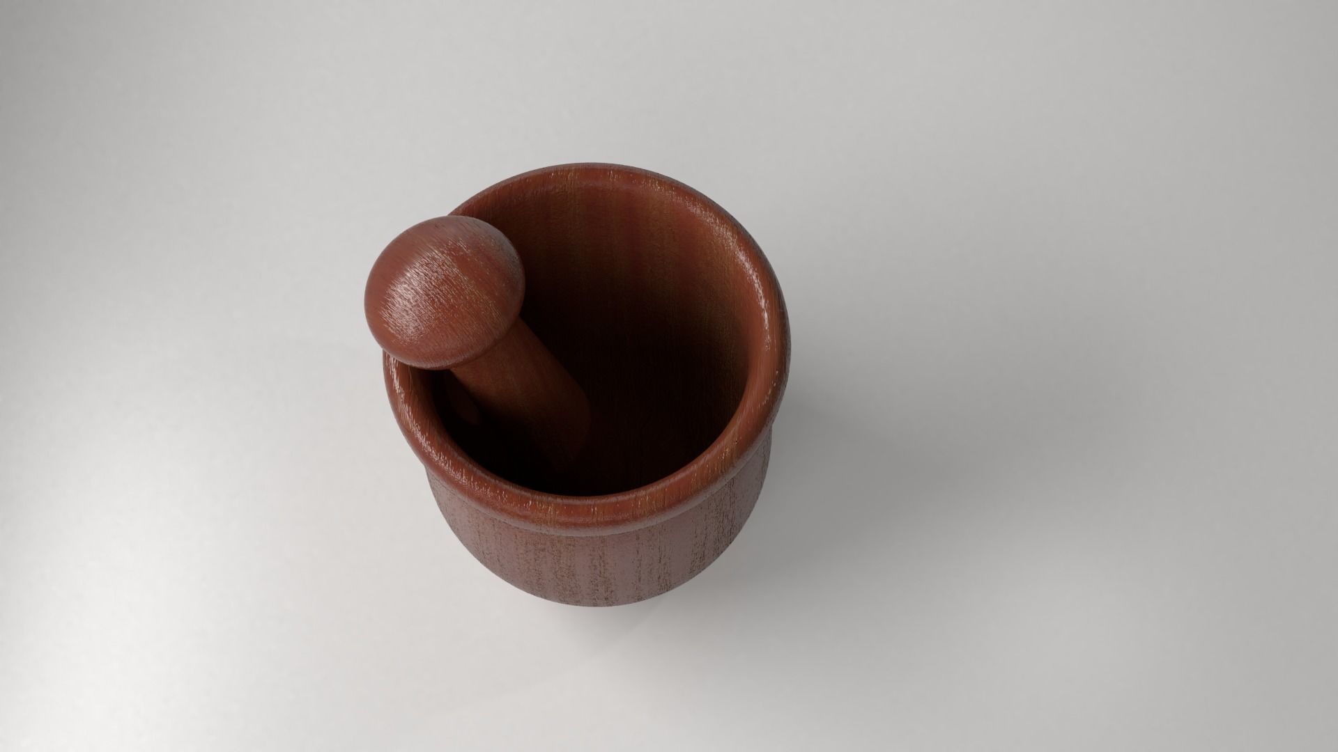 Wood Mortar and Pestle 9 3D model_2